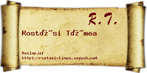 Rostási Tímea névjegykártya